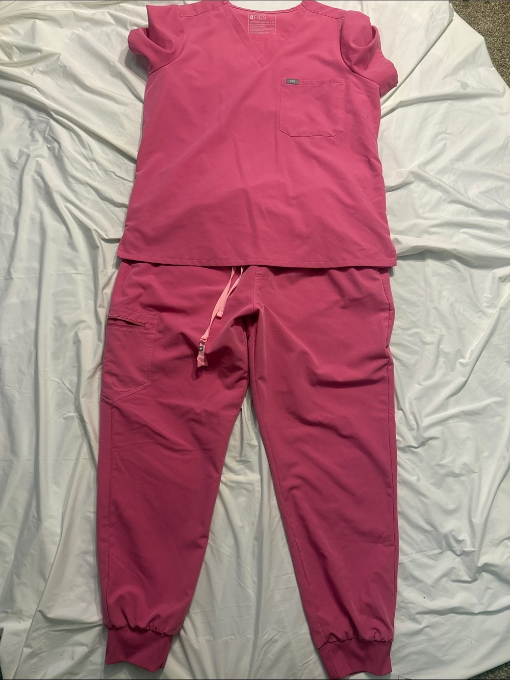FIGS F•Ing Pink V-Neck Scrub set